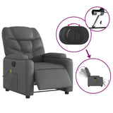 Fauteuil de massage inclinable électrique gris similicuir