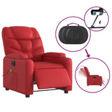 Fauteuil de massage inclinable électrique rouge similicuir
