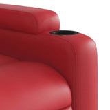 Fauteuil de massage inclinable électrique rouge similicuir