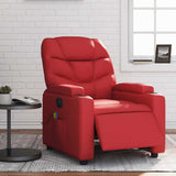 Fauteuil de massage inclinable électrique rouge similicuir