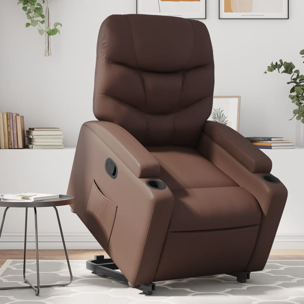 Fauteuil inclinable marron similicuir