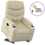 Fauteuil inclinable électrique crème similicuir