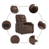 Fauteuil inclinable électrique marron similicuir