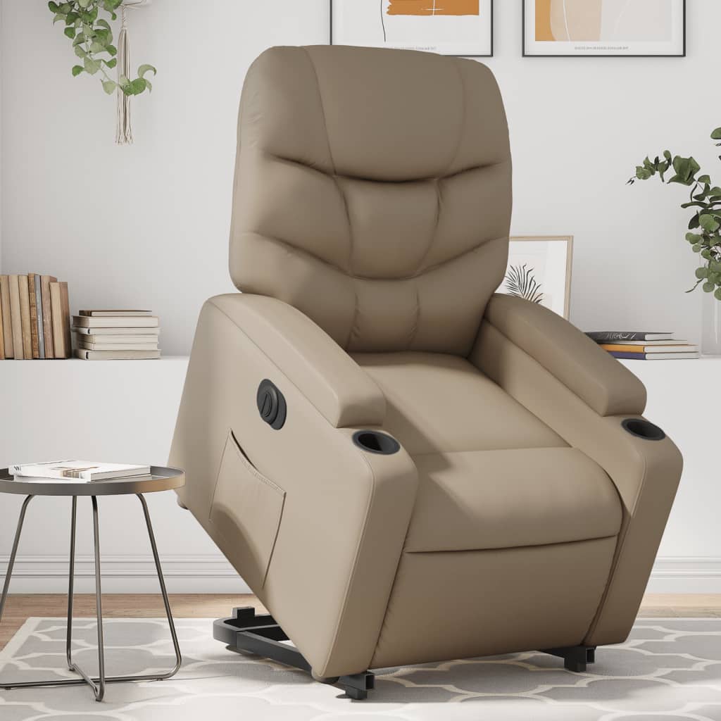 Fauteuil inclinable électrique cappuccino similicuir