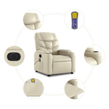 Fauteuil inclinable de massage électrique crème similicuir