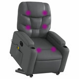 Fauteuil inclinable de massage électrique gris similicuir
