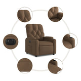 Fauteuil inclinable électrique Marron Tissu