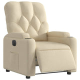 Fauteuil inclinable électrique Crème Tissu
