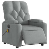Fauteuil de massage inclinable électrique gris clair tissu