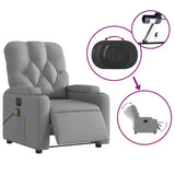 Fauteuil de massage inclinable électrique gris clair tissu