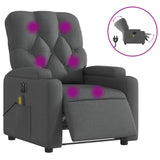 Fauteuil inclinable de massage électrique gris foncé tissu