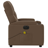 Fauteuil inclinable de massage électrique marron tissu