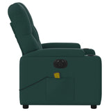 Fauteuil de massage inclinable électrique Vert foncé Tissu