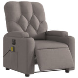 Fauteuil de massage inclinable électrique Taupe Tissu