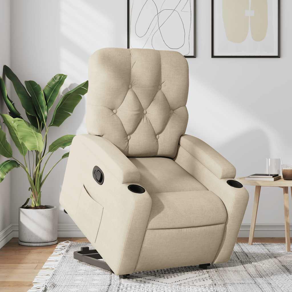 Fauteuil inclinable Crème Tissu