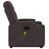 Fauteuil inclinable de massage Marron foncé Tissu