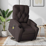 Fauteuil inclinable de massage Marron foncé Tissu