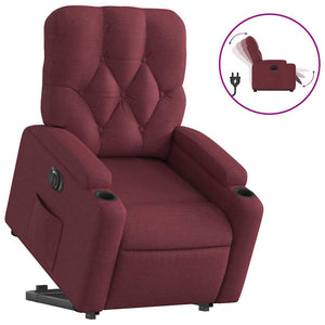 Fauteuil inclinable électrique rouge bordeaux tissu