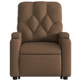 Fauteuil inclinable électrique marron tissu