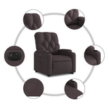 Fauteuil inclinable électrique marron foncé tissu