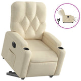 Fauteuil inclinable électrique crème tissu