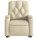 Fauteuil inclinable électrique crème tissu