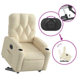 Fauteuil inclinable électrique crème tissu