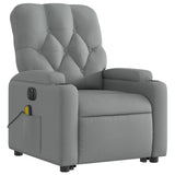 Fauteuil inclinable de massage électrique Gris clair Tissu