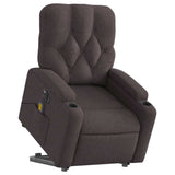 Fauteuil inclinable de massage électrique Marron foncé Tissu