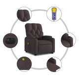 Fauteuil inclinable de massage électrique Marron foncé Tissu