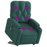 Fauteuil inclinable de massage électrique Vert foncé Tissu