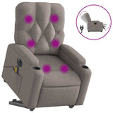 Fauteuil inclinable de massage électrique Taupe Tissu