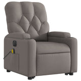 Fauteuil inclinable de massage électrique Taupe Tissu