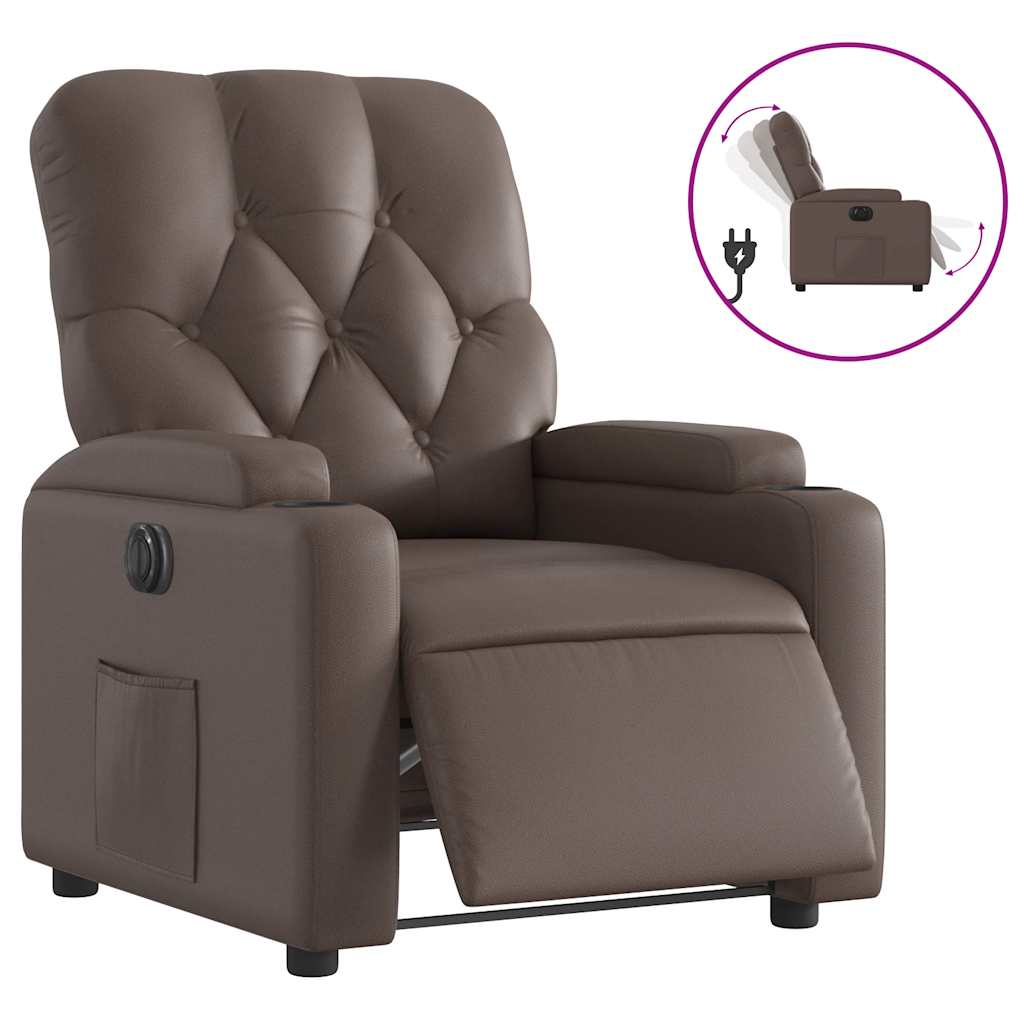 Fauteuil inclinable électrique Marron Similicuir
