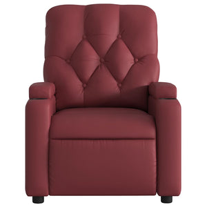 Fauteuil inclinable électrique Rouge bordeaux Similicuir