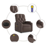 Fauteuil de massage inclinable électrique marron similicuir