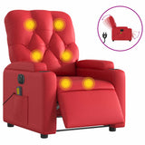 Fauteuil de massage inclinable électrique rouge similicuir