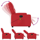 Fauteuil de massage inclinable électrique rouge similicuir
