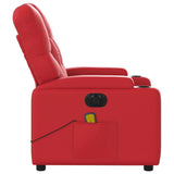 Fauteuil de massage inclinable électrique rouge similicuir