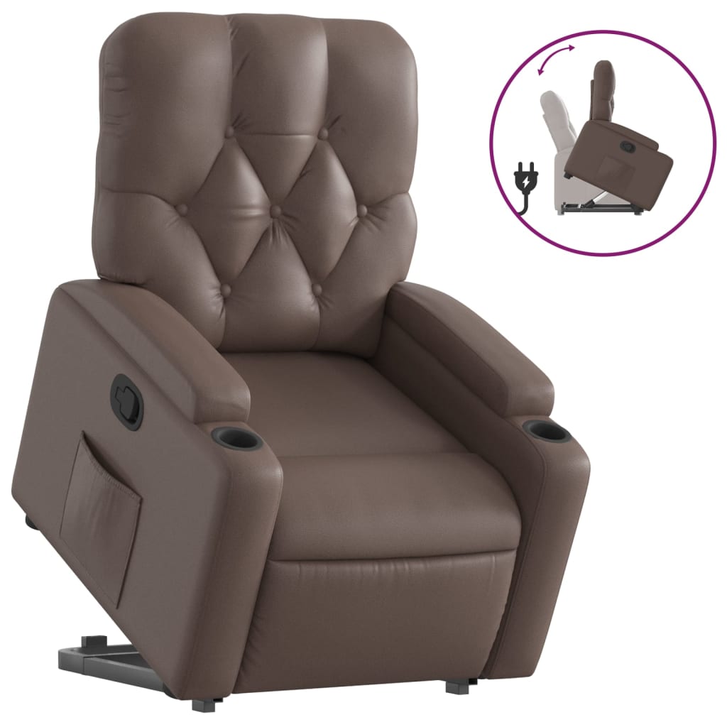 Fauteuil inclinable marron similicuir