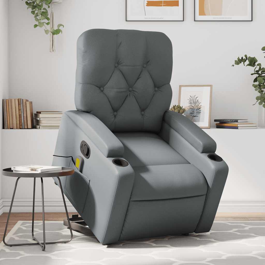Fauteuil inclinable de massage Gris Similicuir