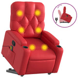 Fauteuil inclinable de massage Rouge Similicuir