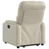 Fauteuil inclinable électrique crème similicuir