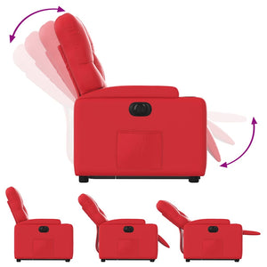 Fauteuil inclinable électrique rouge similicuir