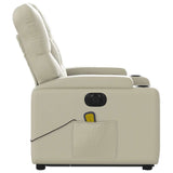 Fauteuil inclinable de massage électrique crème similicuir