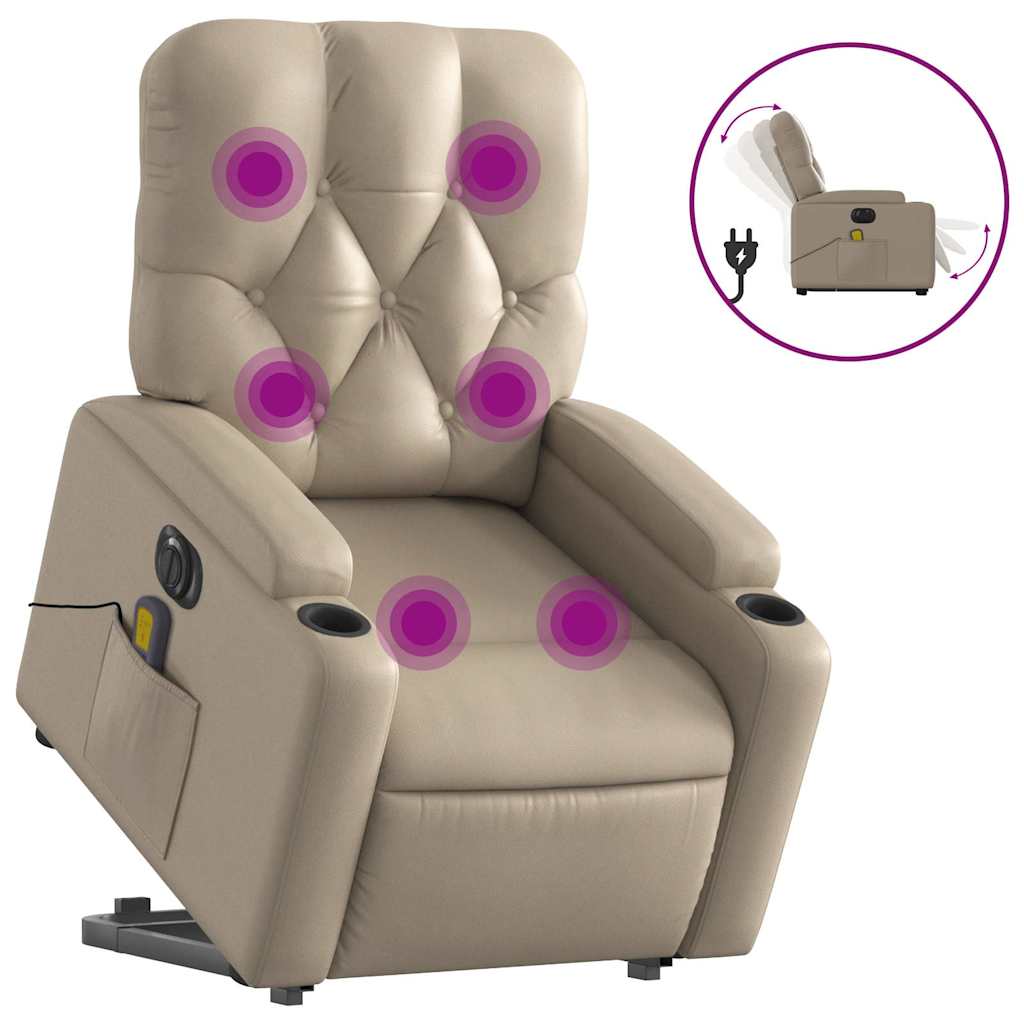 Fauteuil inclinable de massage électrique cappuccino similicuir