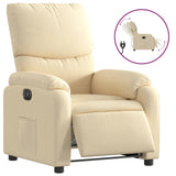 Fauteuil inclinable électrique Crème Tissu