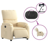 Fauteuil inclinable électrique Crème Tissu