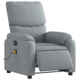 Fauteuil de massage inclinable électrique gris clair tissu