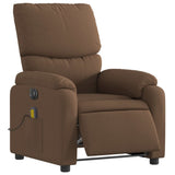 Fauteuil inclinable de massage électrique marron tissu